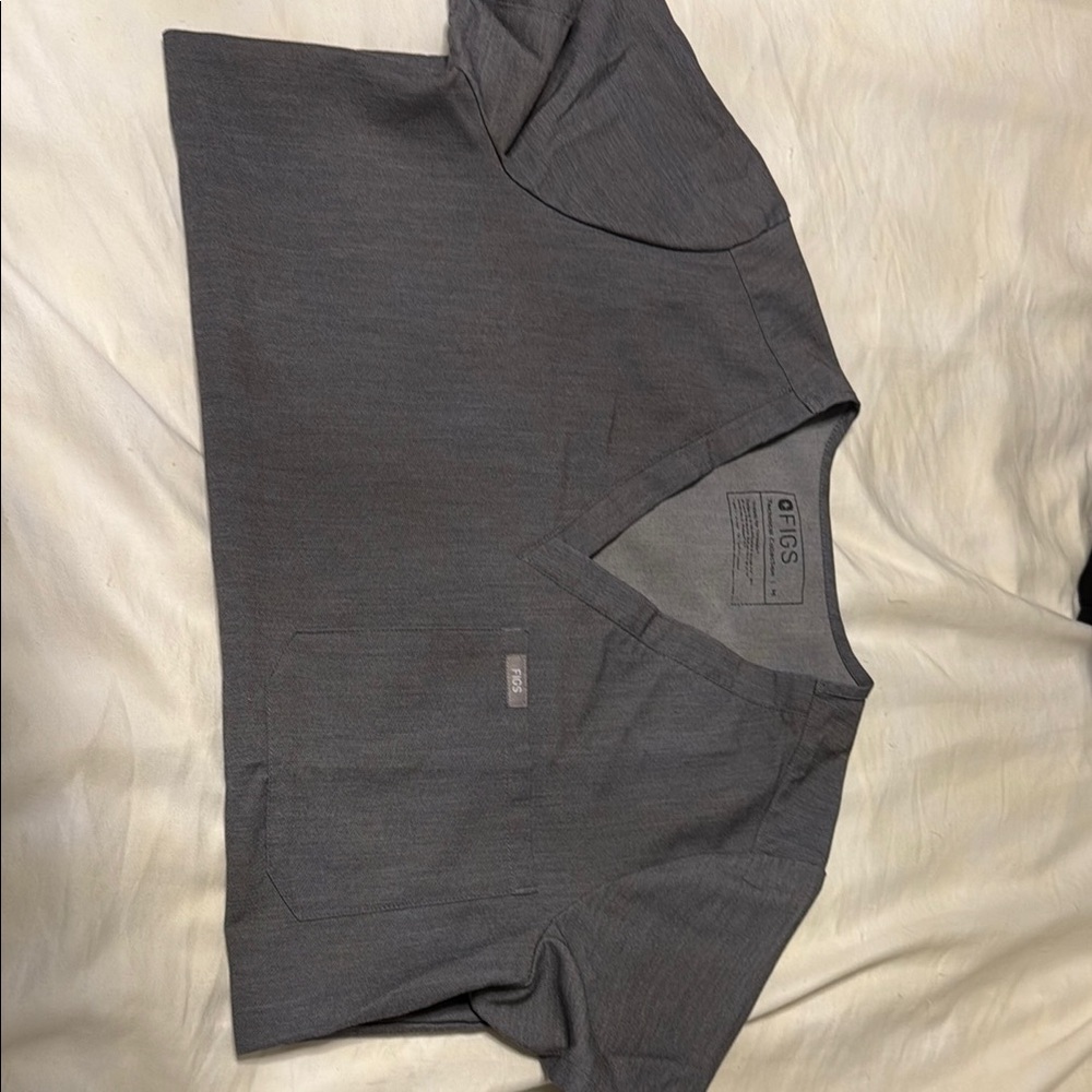 FIGS Gray Scrub Top